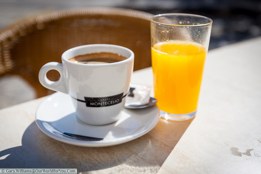 A fresh coffee & orange juice, Valencia, Spain