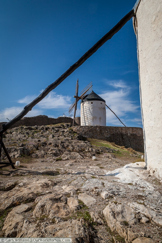 A pair of windmills, Consuegra, La Mancha, Spain