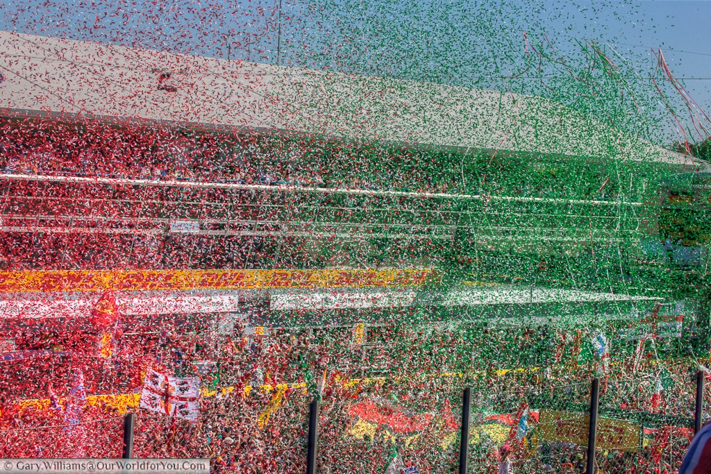 Celebrations at the Monza Circuit at the end of the 2015 Grand Prix.