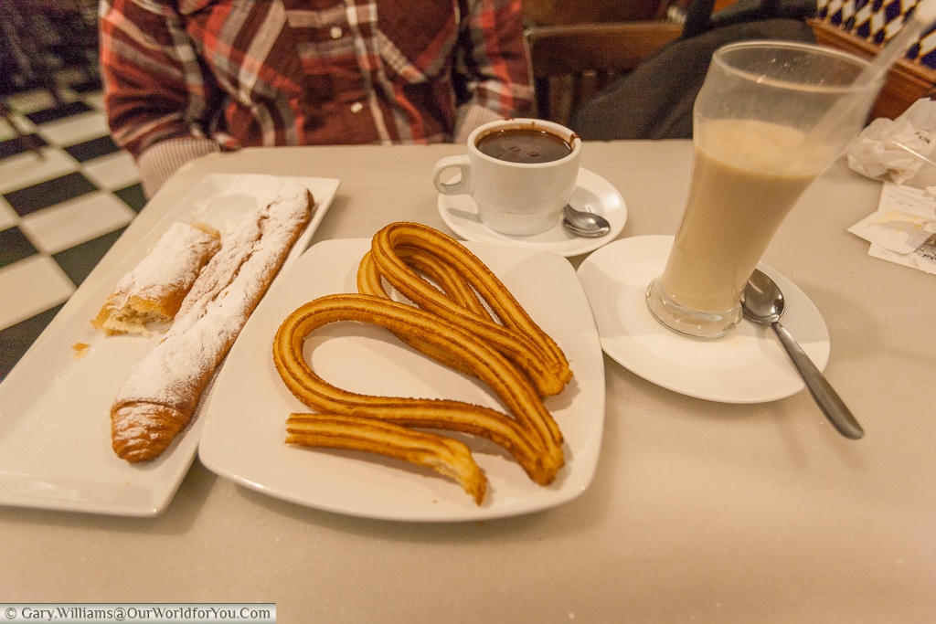 Fartons, churros and horchata for breakfast, Valencia, Spain