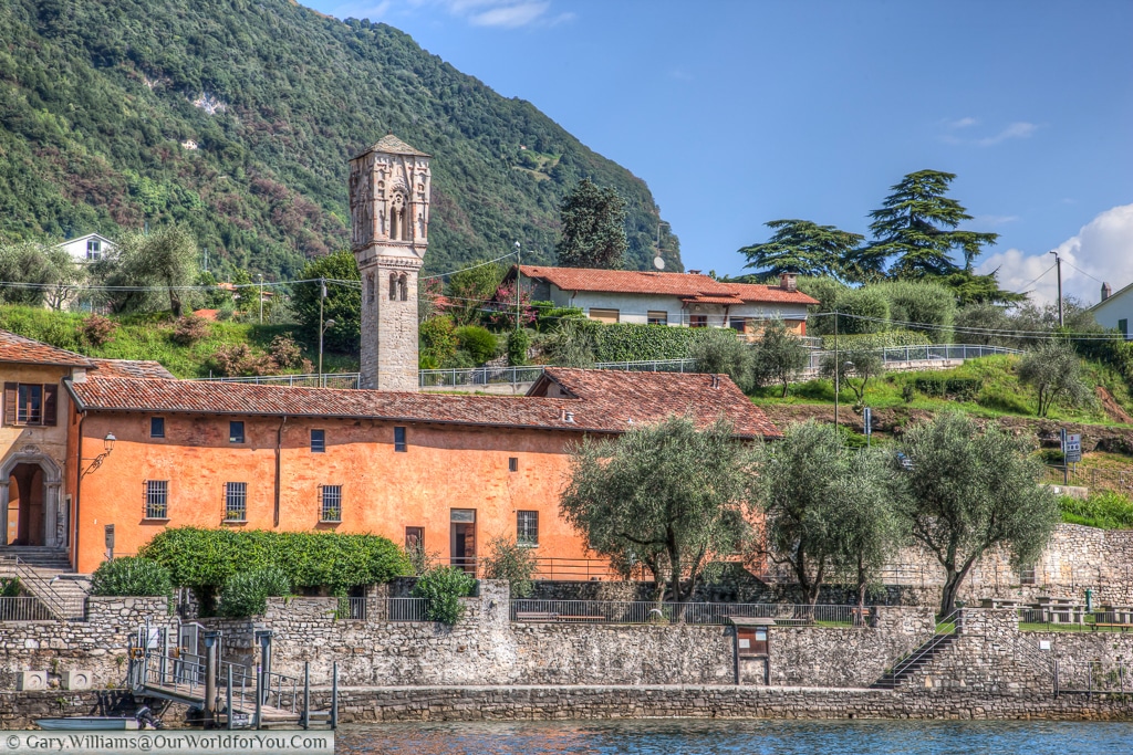 The Bell tower of Saint Maria Maddalena, Ossuccio, Lake Como, Italy