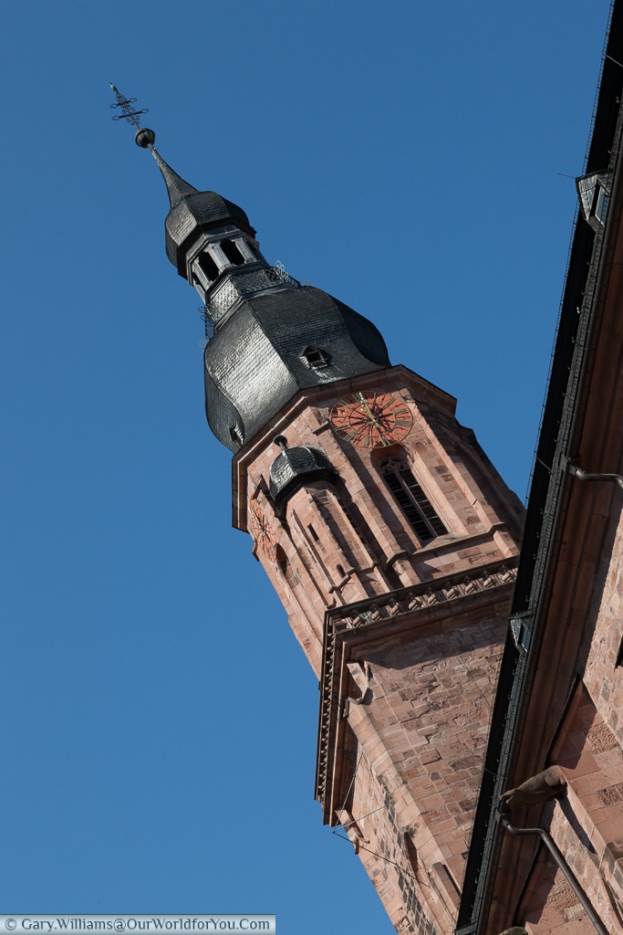 Tower of the Church of the Holy Spirit, Heidelberg, Baden-Wurttemberg, Germany