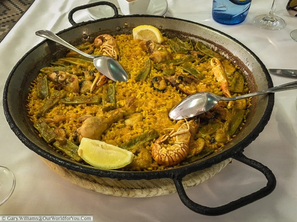 Traditional Paella from La Pepica, Valencia, Spain