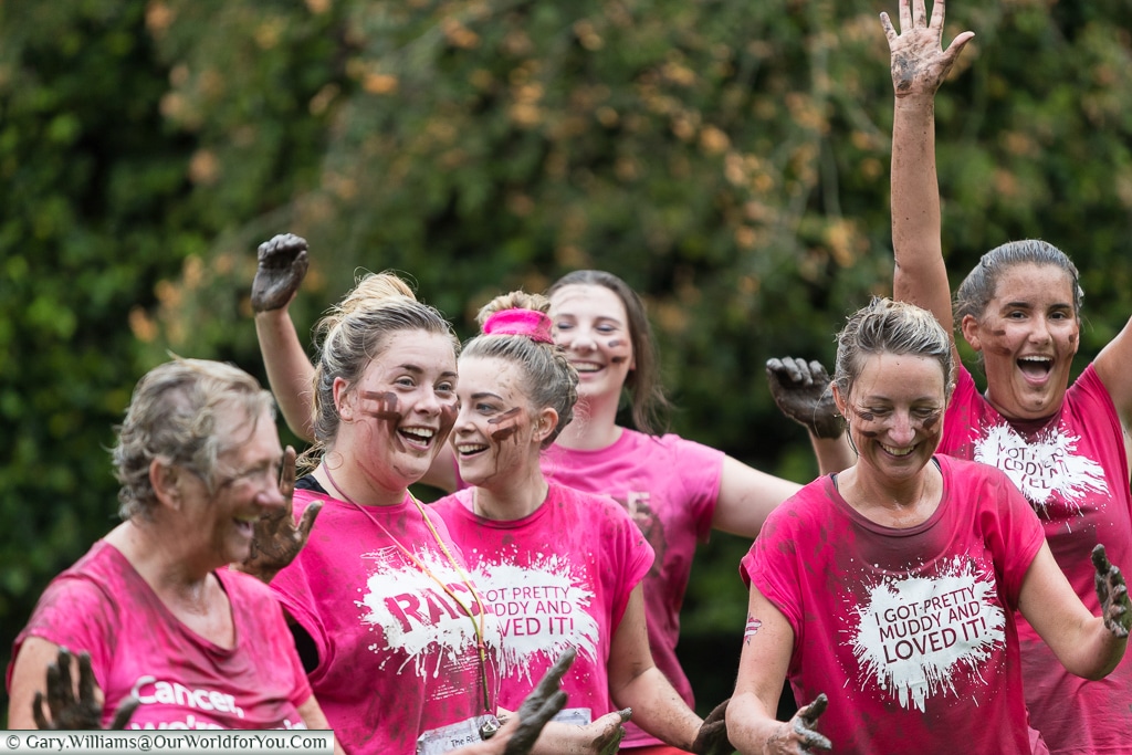 Battling through at the Pretty Muddy Cancer Research event, Cardiff, UK