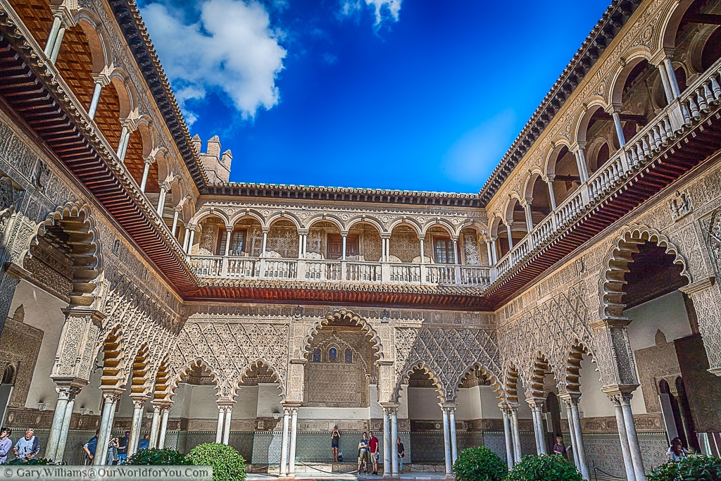The courtyard of the Alcázar, Seville, Spain