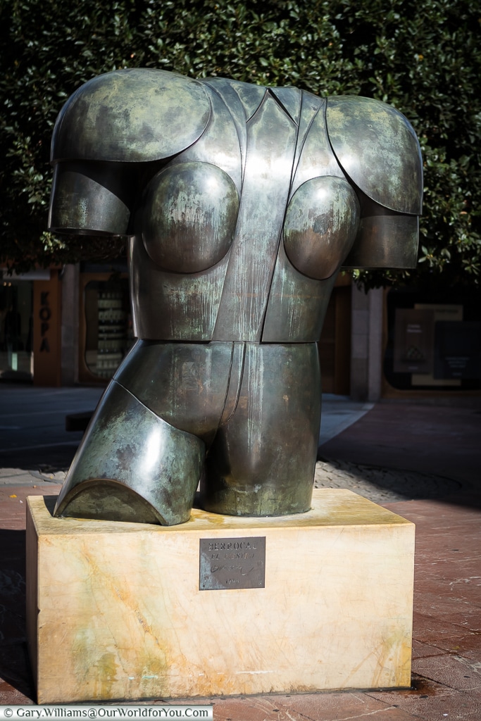 ‘El Diestro’ a bronze sculpture of the torso of a bullfighter, Oviedo, Spain