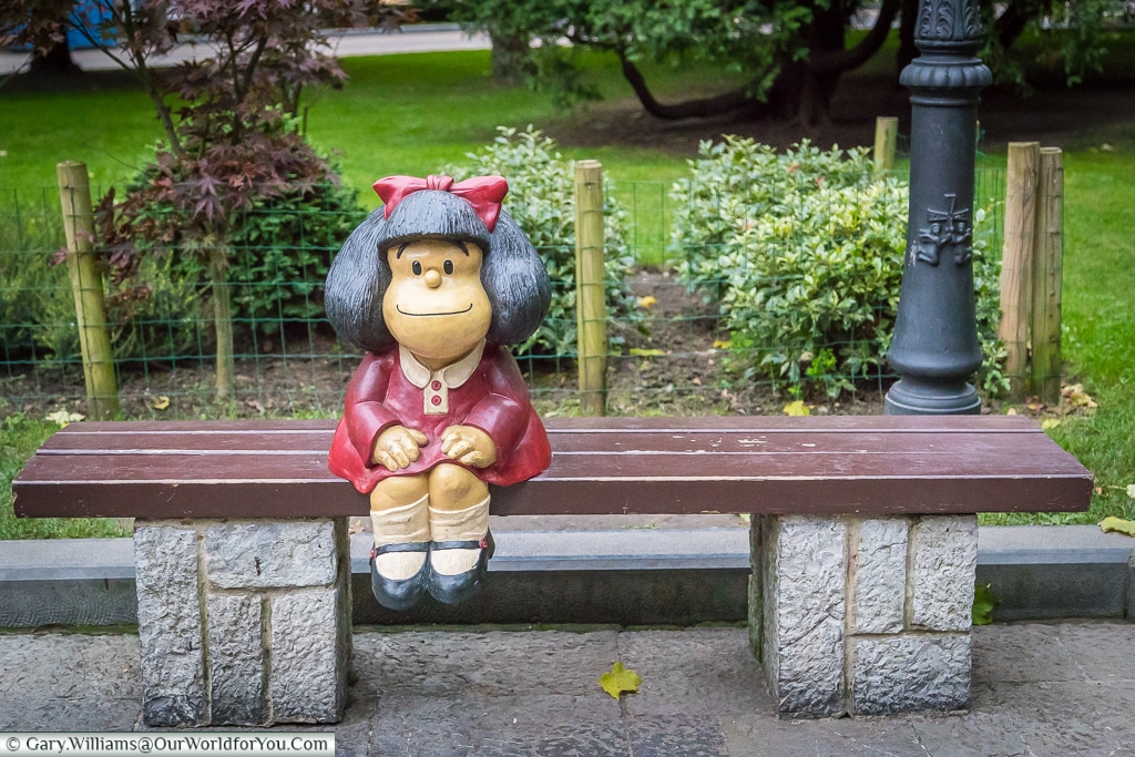 ‘Mafalda’ is an Argentine comic strip character and this little figure is very popular with children, Oviedo, Spain
