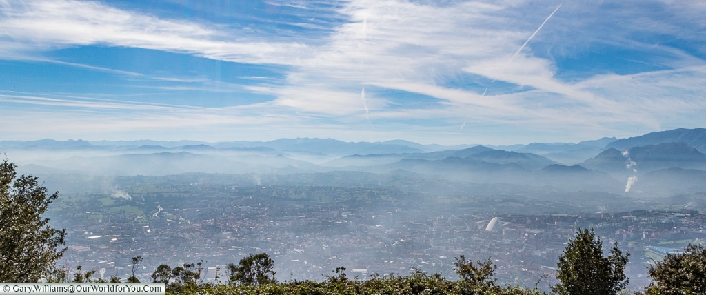The view of Oviedo from Mount Naranco, Spain