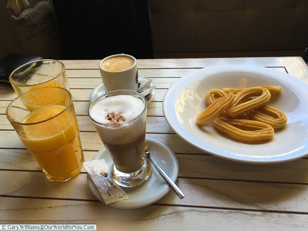 Churros for breakfast, Oviedo, Spain