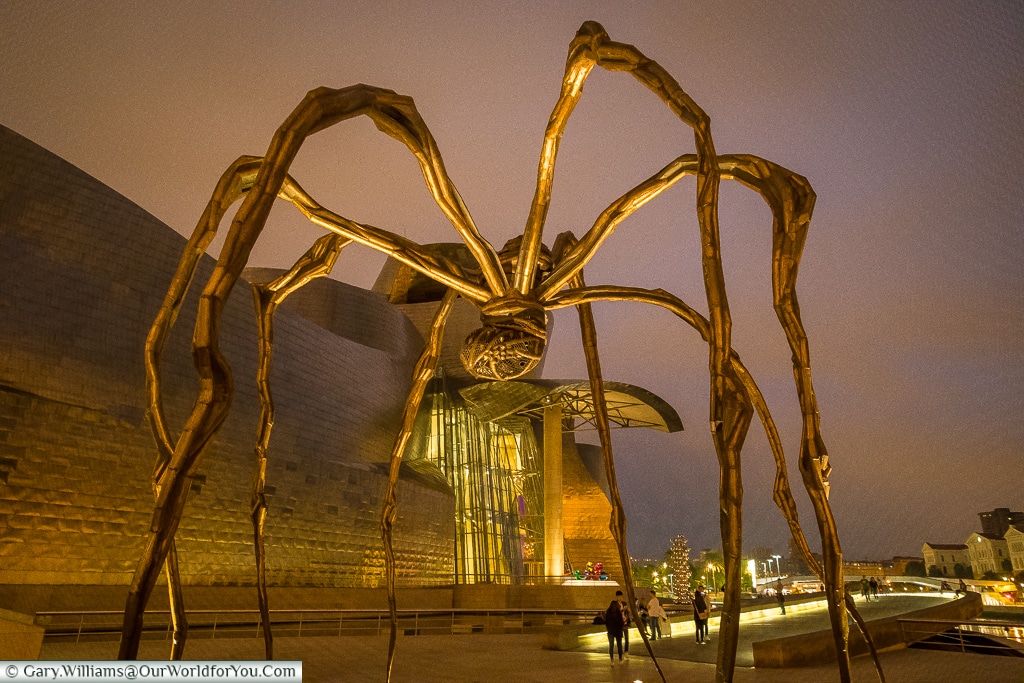 One of Louise Bourgeois's Maman Sculptures outside the Guggenheim, Bilbao, Spain