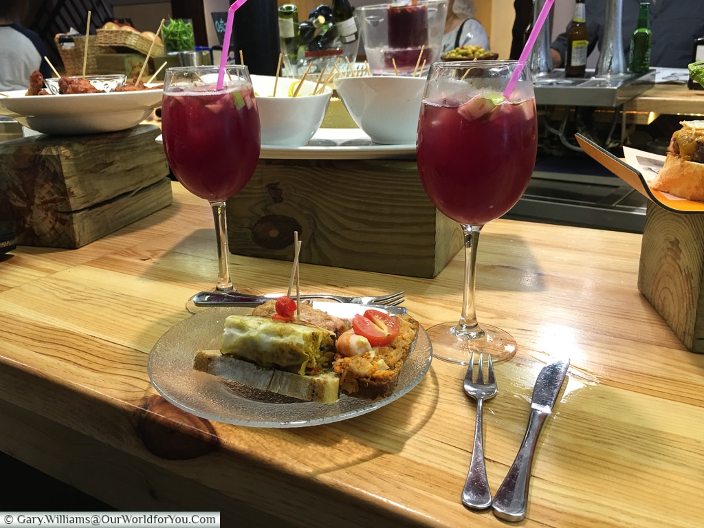 Sangria and lunch at Lurrina, Bilbao, Spain
