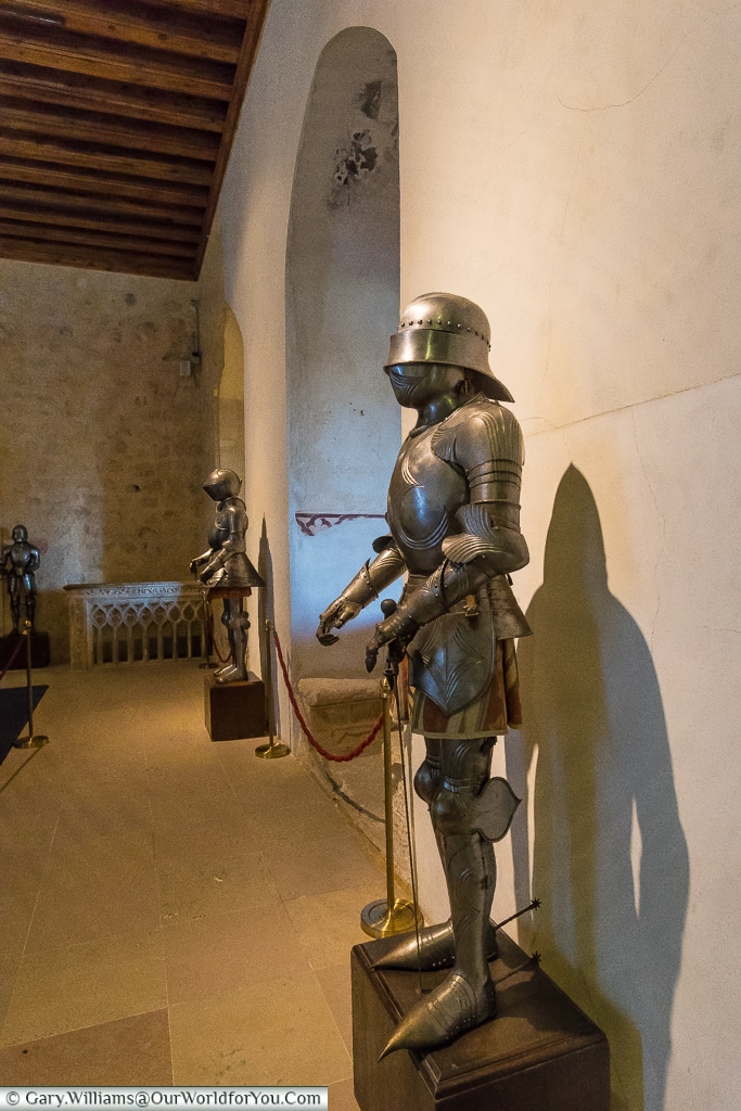 Suits of armour in the 'The Old Palace Room', Segovia, Spain