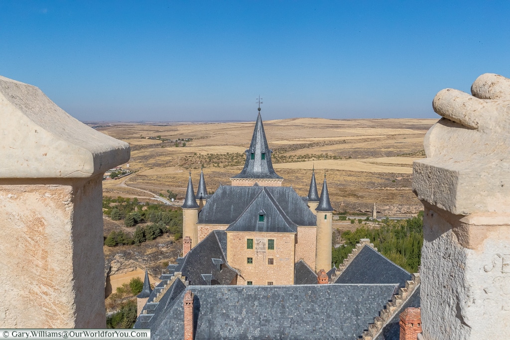 The view northwest from Juan II's tower, Alcázar, Segovia, Spain