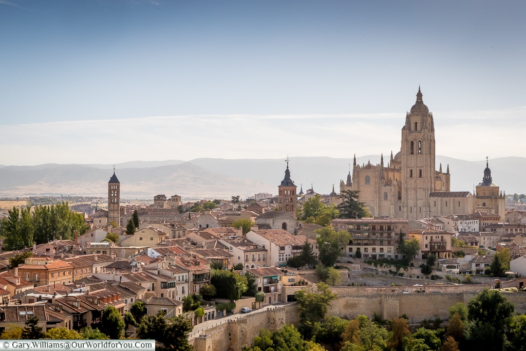 The view of the city from the Alcázar, Segovia, Spain