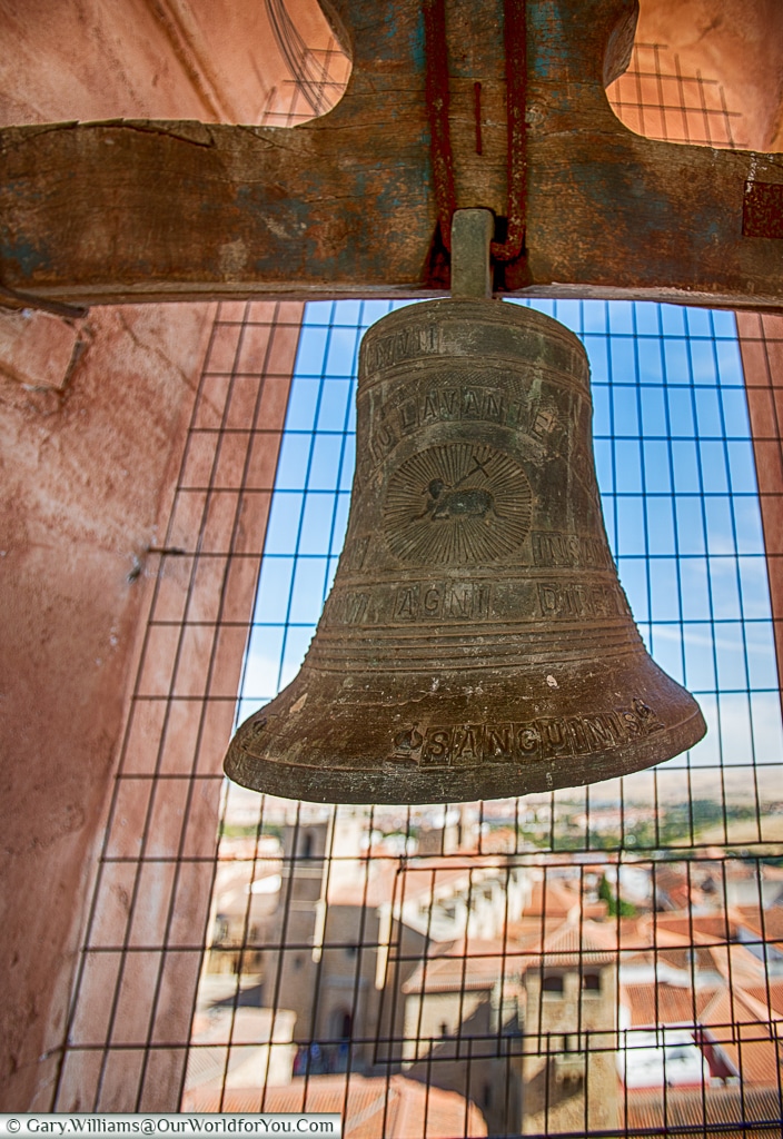 A bell in San Francisco Javier church, Cáceres, Spain