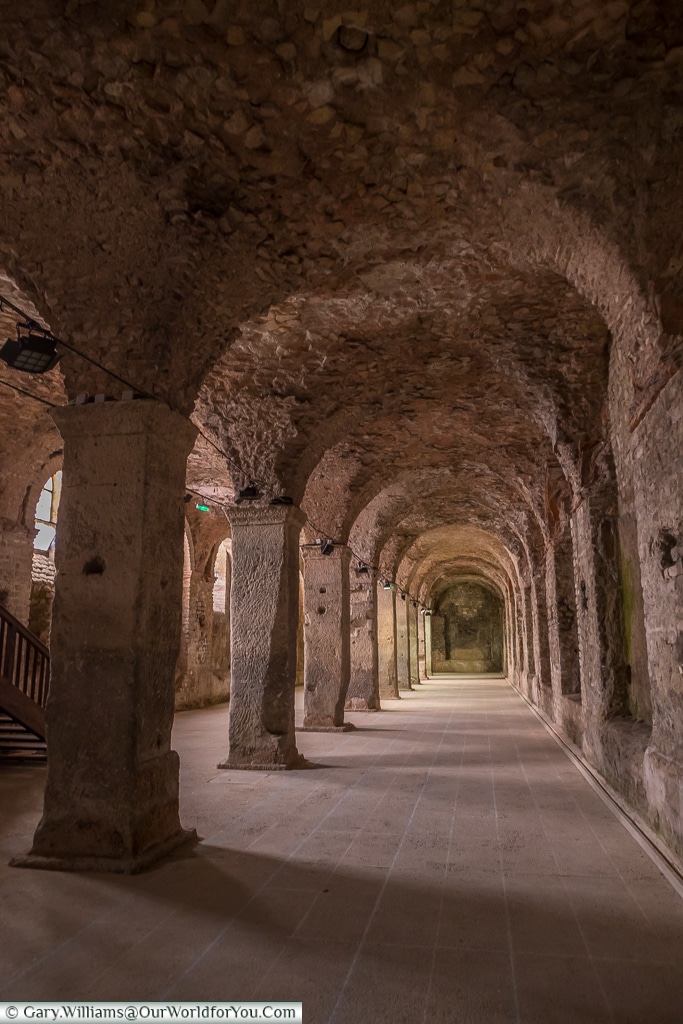 Inside the cryptoporticus, Reims, Champagne Region, France
