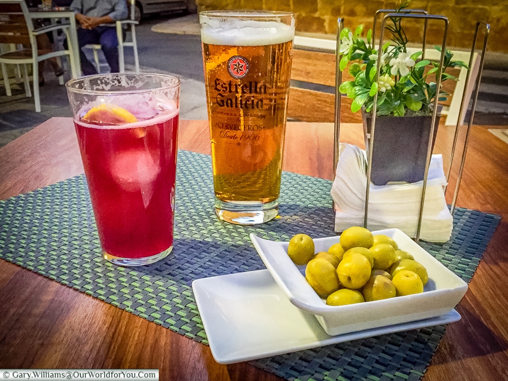 Tinto de Verano and a refreshing beer, Cáceres, Spain