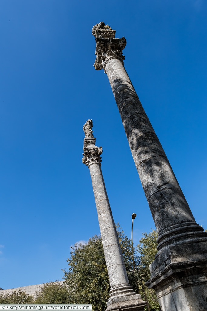 And two columns stand at the other end of Alameda de Hércules,, Seville, Spain