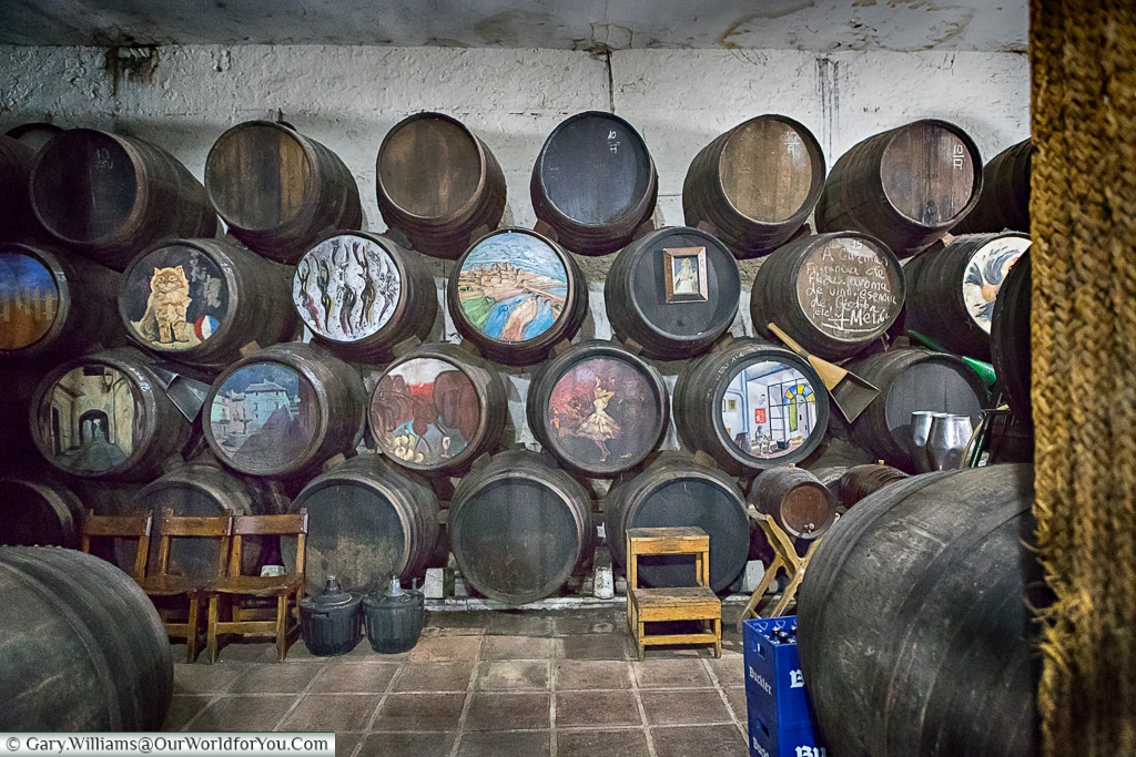 Barrels stored at Taberna Guzman, Cordoba, Córdoba, Spain