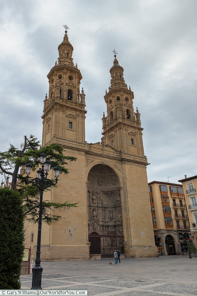 Across the plaza to Church-Cathedral of Santa María de la Redonda, Logroño, Spain