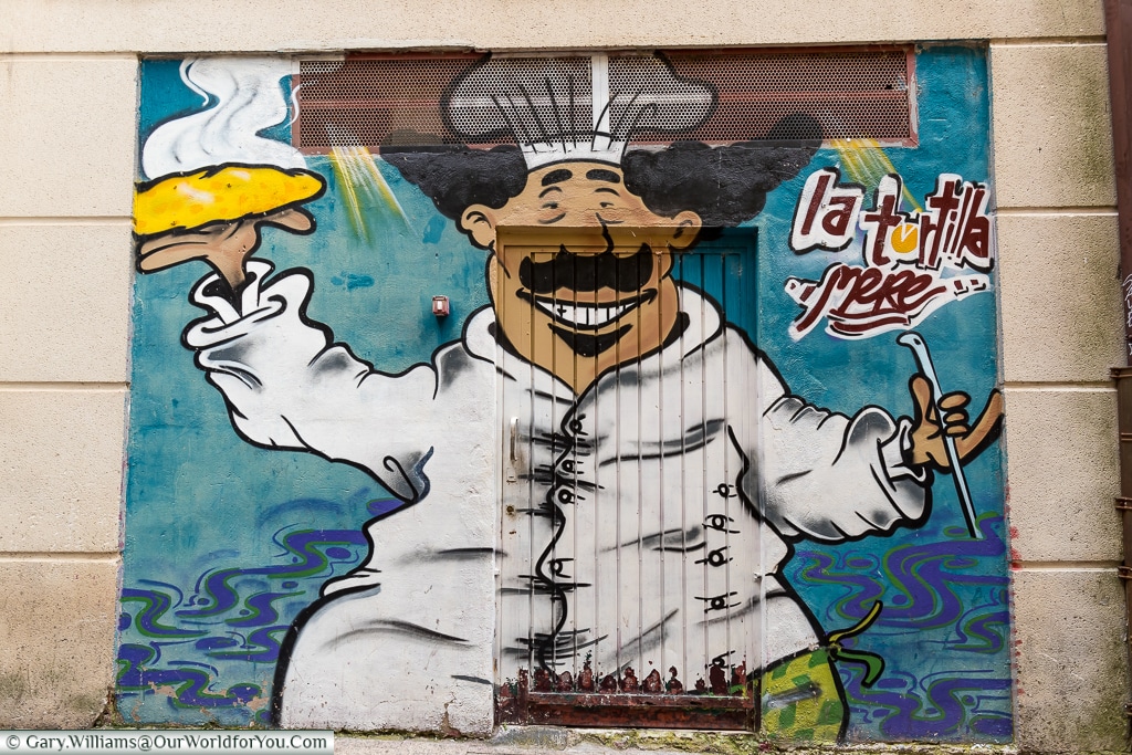 La tortilla - Street art, Logroño, Spain