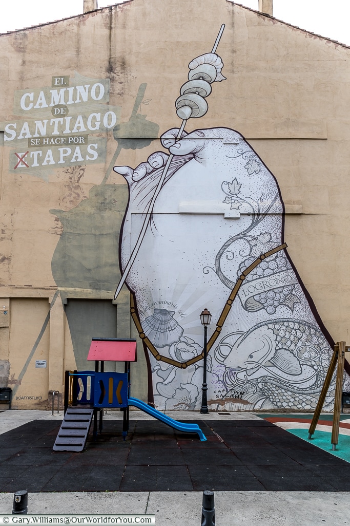 Street Art - Faith and food, Logroño, Spain