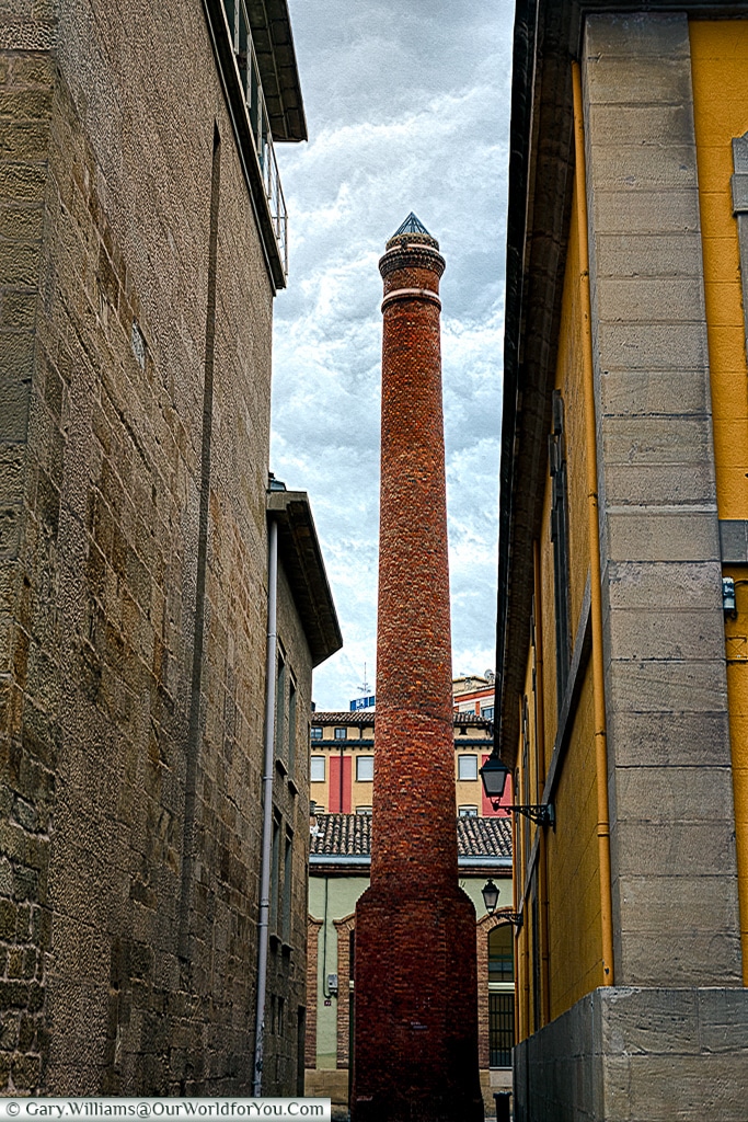 The chimney of Logroño’s old tobacco factory, Logroño, Spain