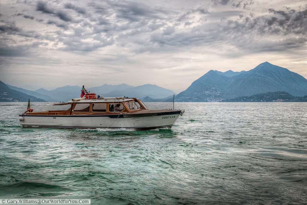 A boat on Lake Maggiore, Piedmont, Italy