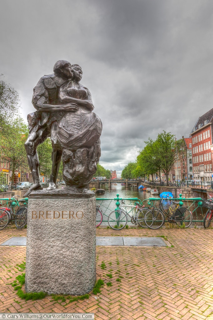 Monument to Gerbrand Bredero, a Dutch poet and playwright in the period known as the Dutch Golden Age.