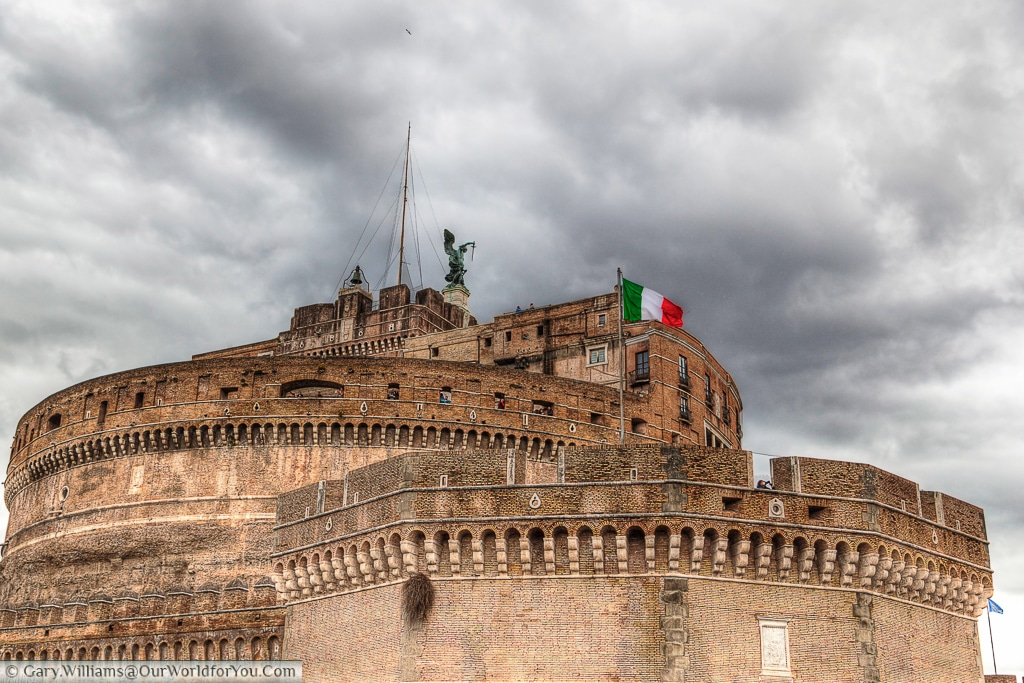 The Castel Sant'Angelo seen from Lungotevere Castello, Rome, Italy