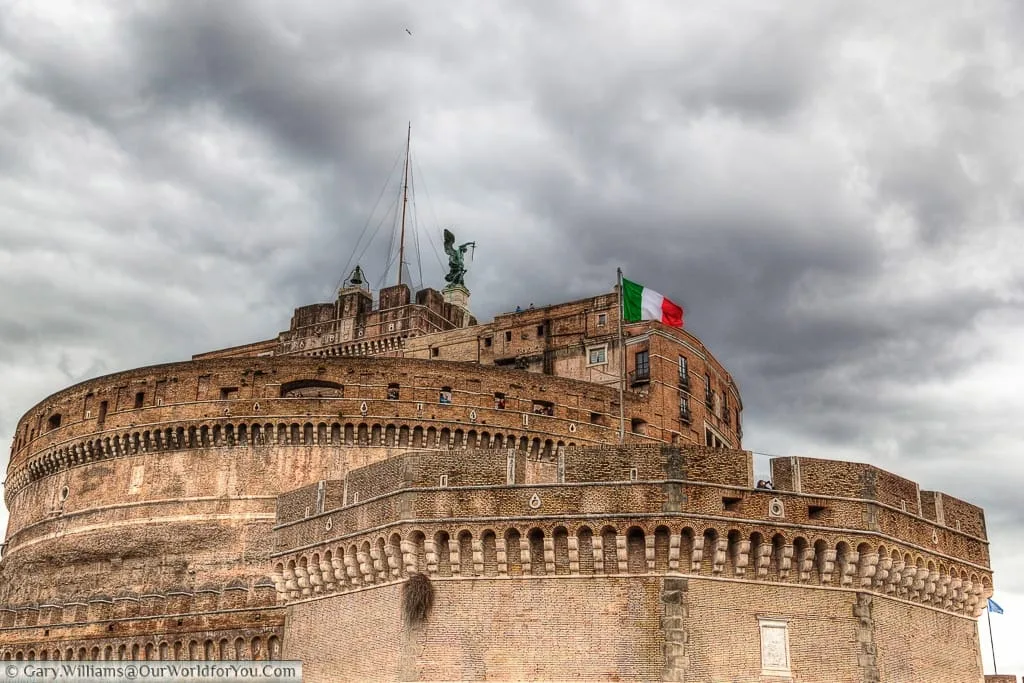 The Castel Sant'Angelo seen from Lungotevere Castello, Rome, Italy