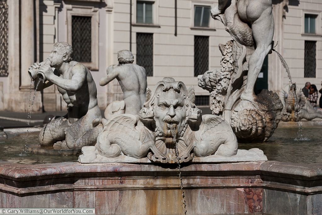 The Fontana del Moro in the Piazza Navona, Rome, Italy
