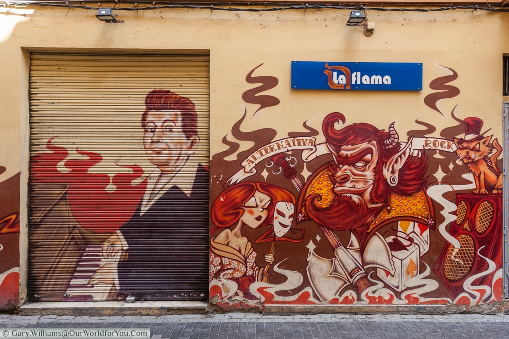 La Flama, impressive street art, Valencia, Spain