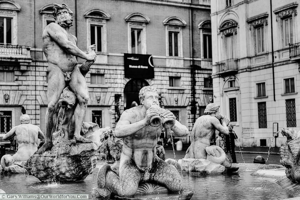 Triton and the Fontana del Moro, Rome, Italy