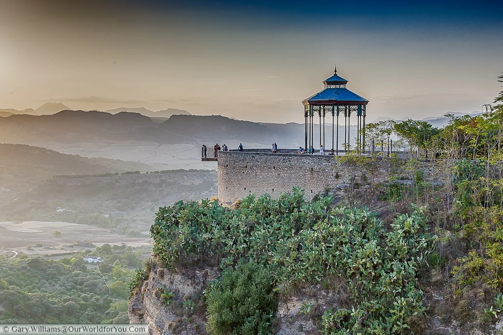 The Mirador de Ronda offers spectaular views from Ronda, Spain