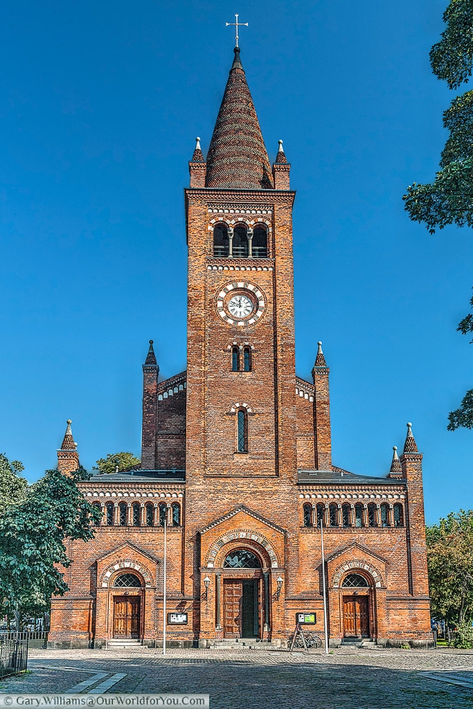 St. Paul's Church as viewed from Adelgade, Copenhagen, Denmark
