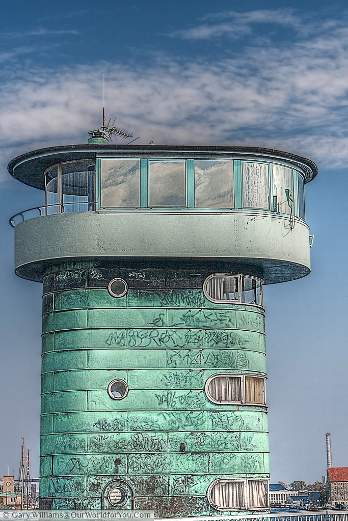 The control tower of the Knippelsbro, a bascule bridge in Copenhagen, Denmark