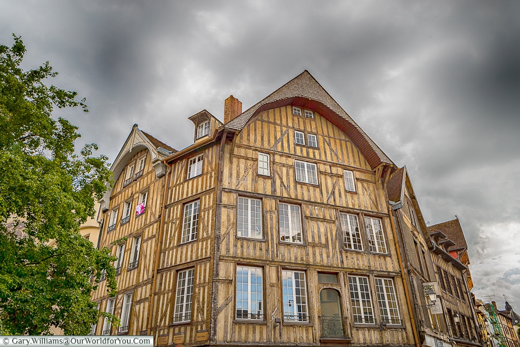 Timbered buildings, Troyes, Champagne, Grand Est, France
