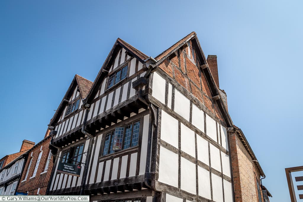 The 16th/17th-century timber-framed Nash's House in Chapel Street, Stratford-upon-Avon, Warwickshire,