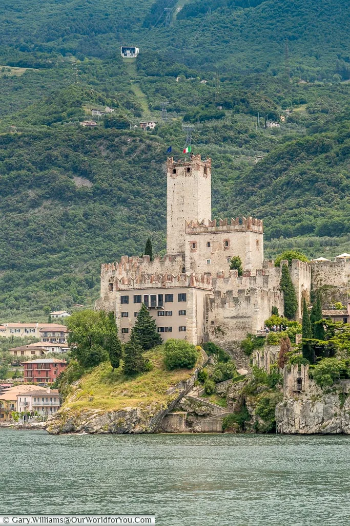 A view of Castello Scaligero taken from the lake as we approach on the ferry.
