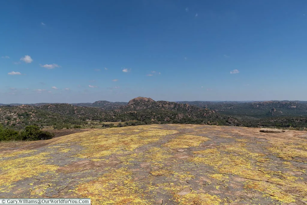 An uninterrupted view across Matobo National Park from up on high.