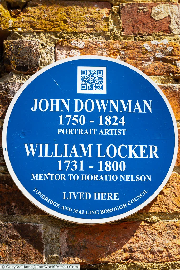 A Tonbridge & Malling Borough council blue plaque to Blue plaque of John Downman & William Locker on Went House, West Malling