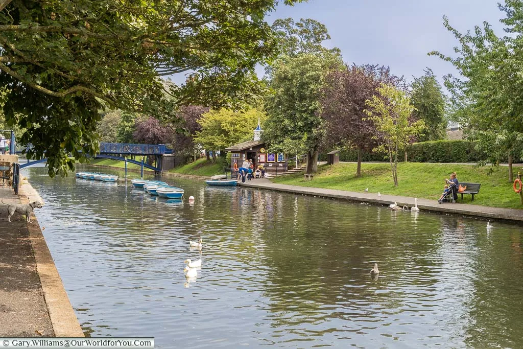 Boats moored up on the Military Canal in Hythe