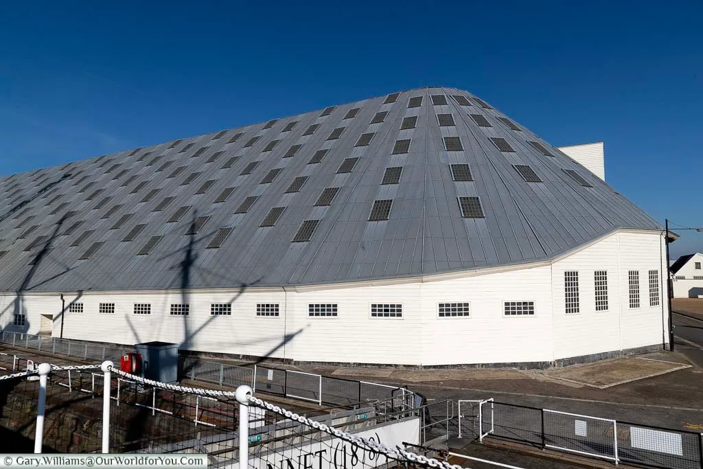 The outside view of Number 3 slip from onboard HMS Gannet at the Historic Dockyard Chatham