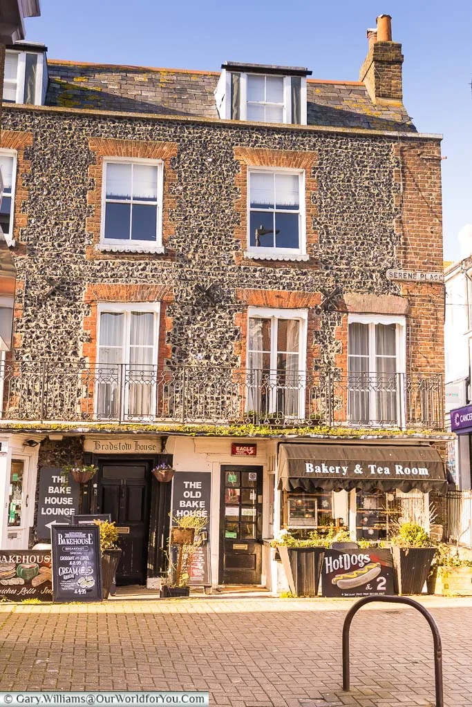 A quaint bakery and tea room occupying the lower floor of a 3 storey flint built town house in Broadstairs