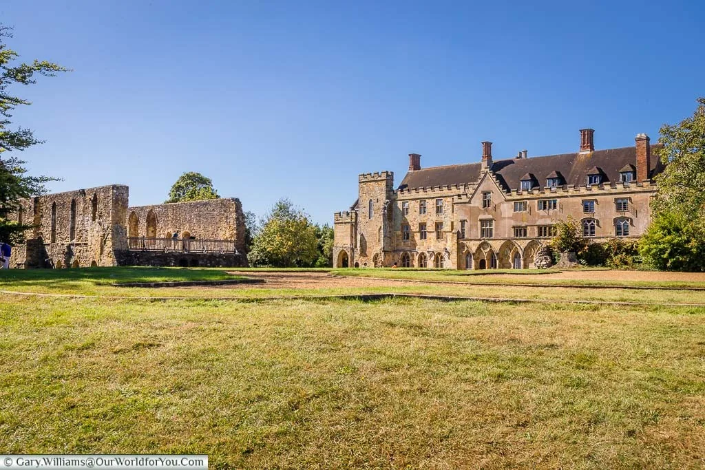 The looking across to the dormitory ruins and the Abbot's House.