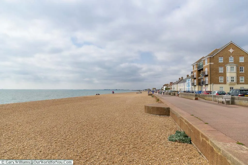 The long shale beach at Hythe