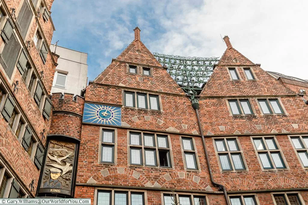 Looking up at Glockenspiel House in Bremen, German