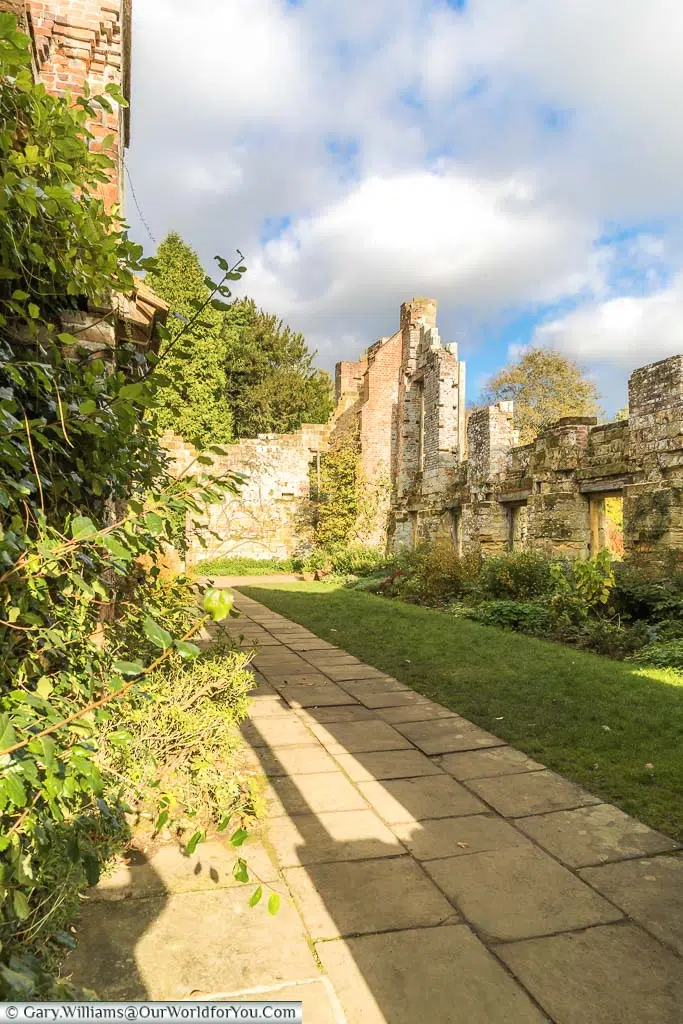 The ruined outer walls of Scotney Castle