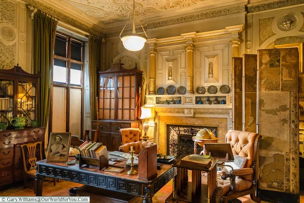 The study in Scotney House recreated as it would have been in its heyday